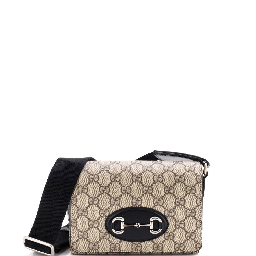 Gucci Mini Horsebit 1955 Full Flap Shoulder Bag GG Coated Canvas